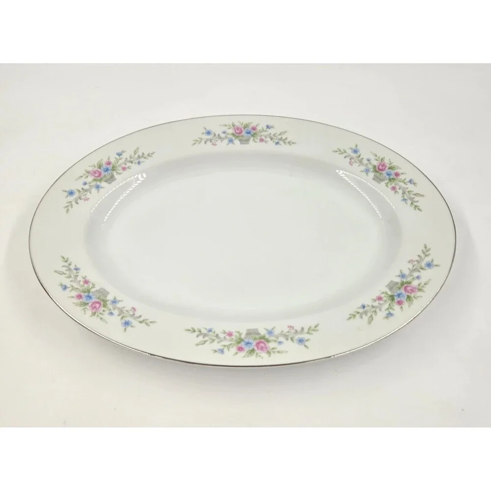 Florenteen Fine China Japan Fantasia LARGE SERVING PLATTER Floral Set Florentine